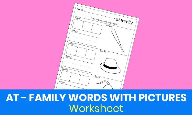AT family words with pictures