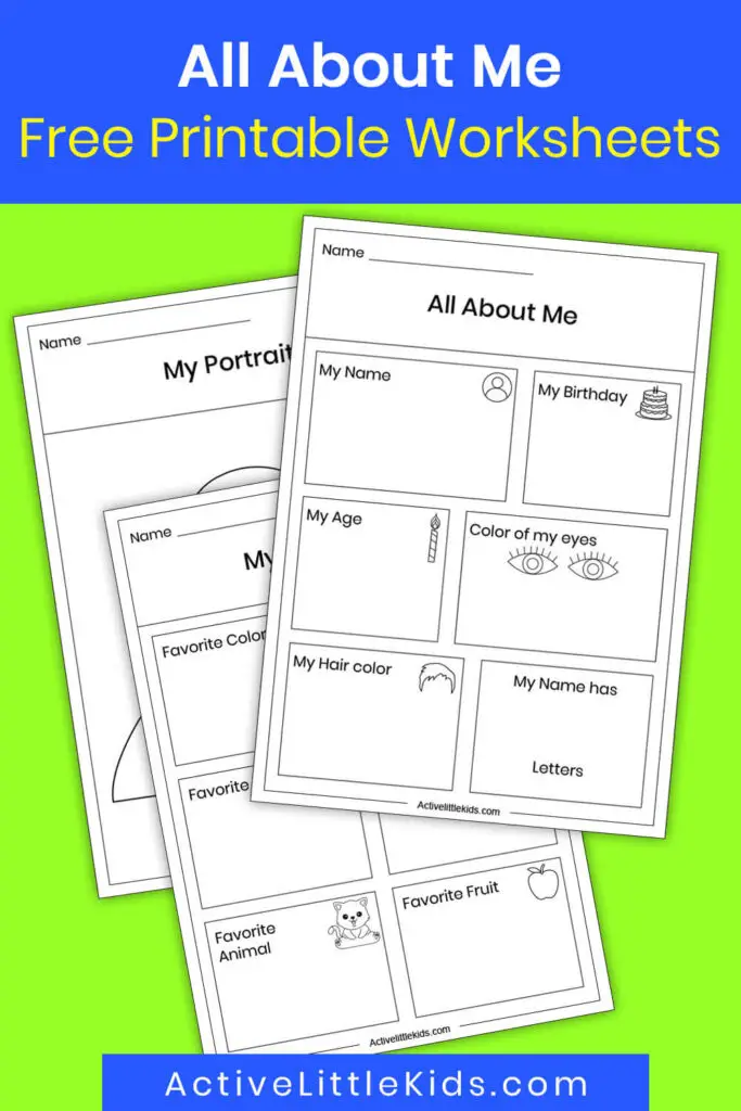 All about me preschool worksheets pin