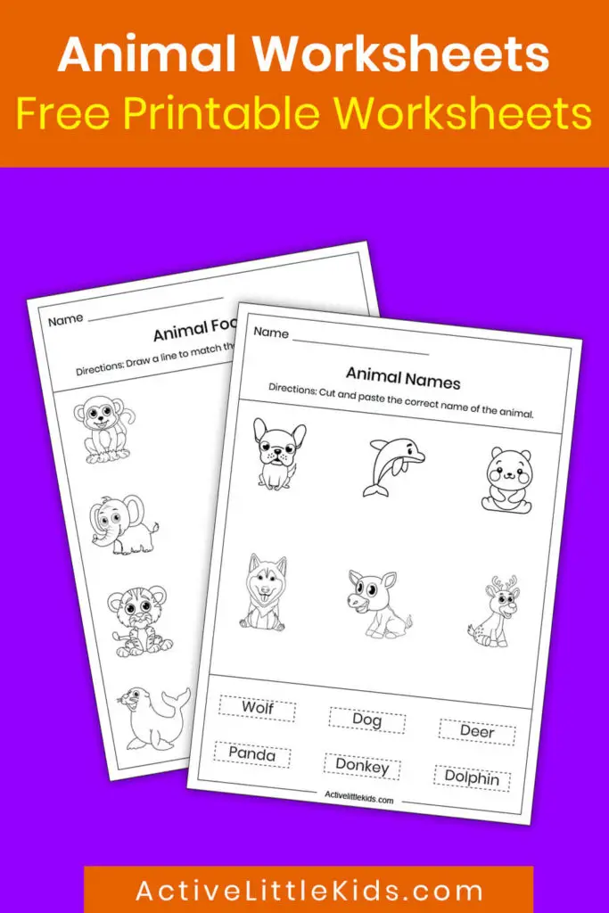 Animals worksheets for preschool pin