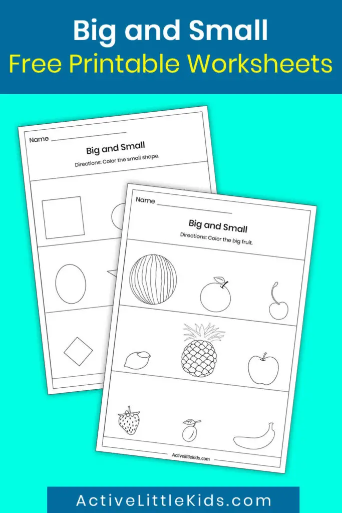 Big and small worksheets for preschool pin