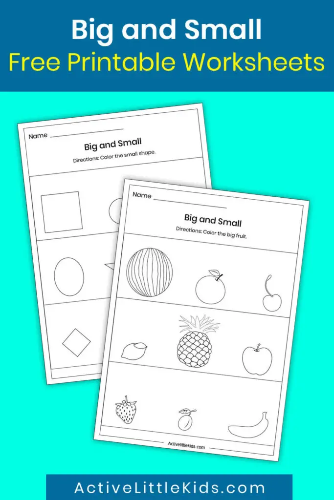 Big Small Size Worksheet for Kindergarten Template