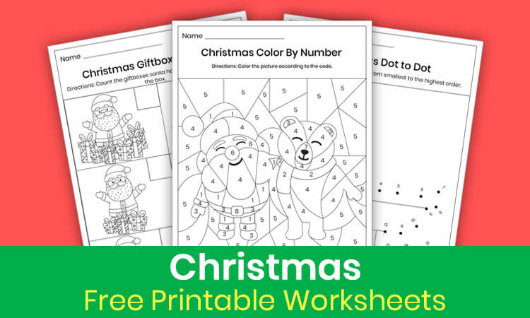 Christmas worksheets for kindergarten