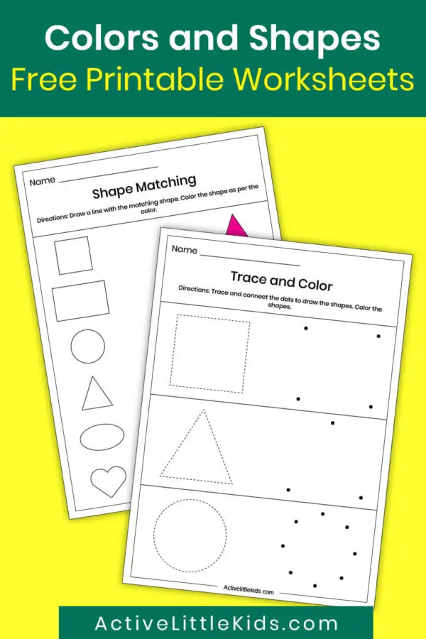 Colors and Shapes Worksheets for Preschoolers Active Little Kids