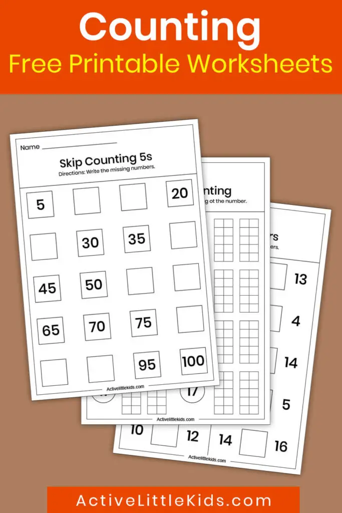 Counting worksheets for kindergarten pin