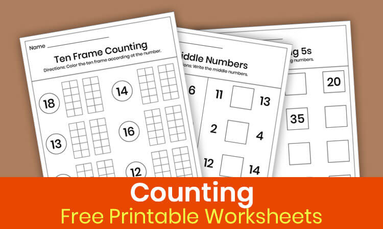 Counting worksheets for kindergarten