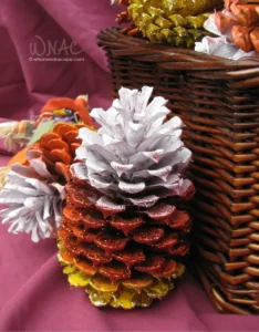 DIY Candy Corn Pine Cones