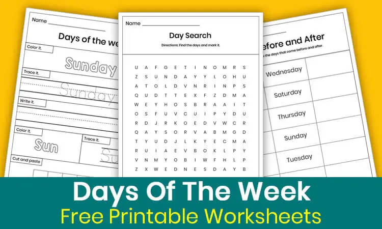 Free Days of the Week Worksheets