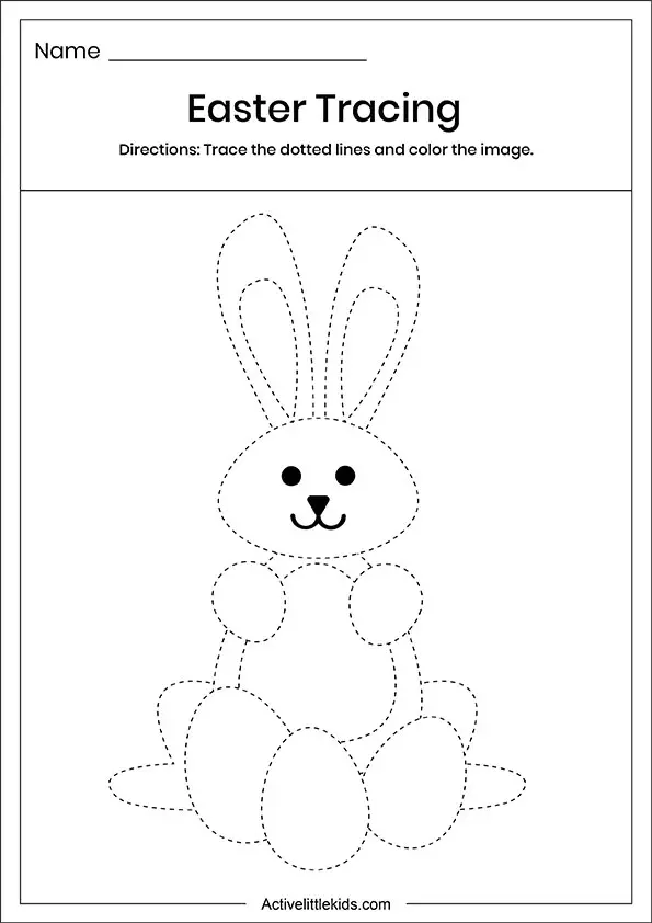 Easter Trace Activity Sheets for Kids