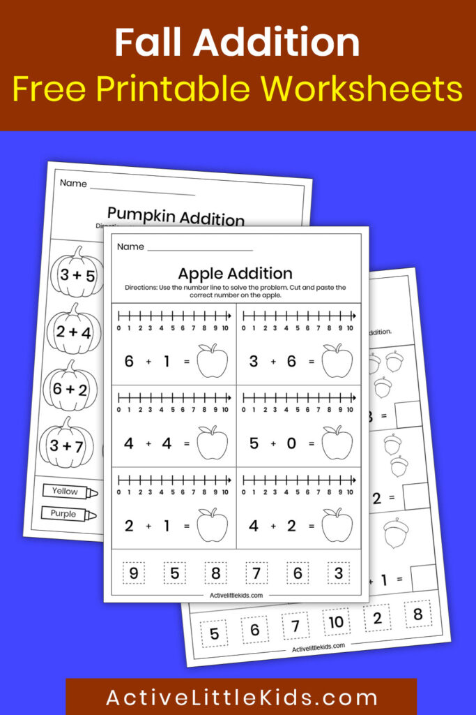 Fall addition worksheets pin