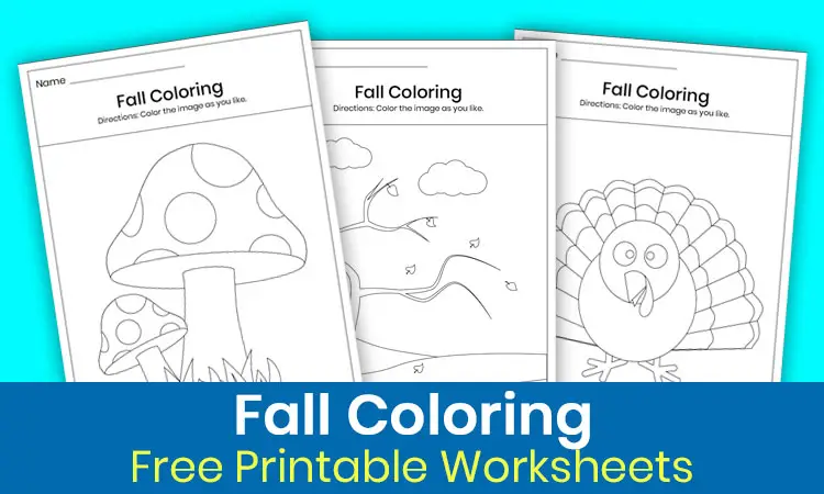 Fall coloring worksheets for kindergarten