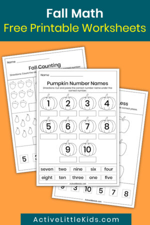 Fall math worksheets for kindergarten - Active Little Kids