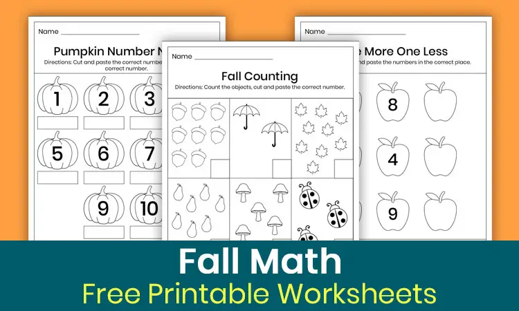 Fall math worksheets for kindergarten