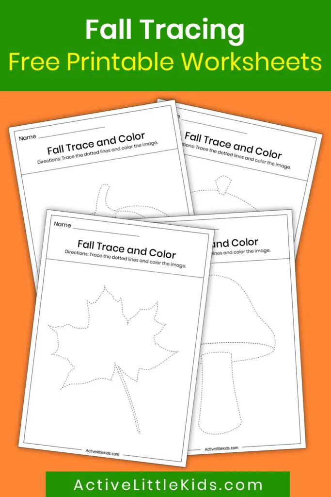 Fall tracing worksheets for kindergarten pin