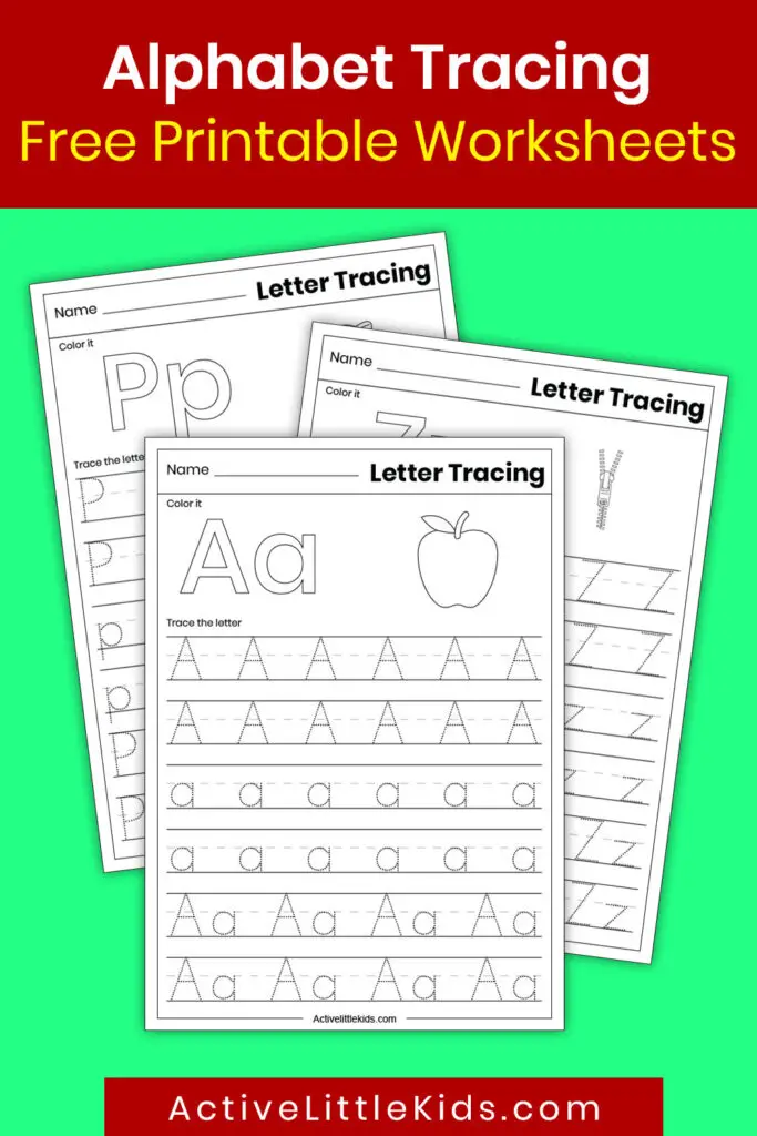 Free Alphabet Tracing Worksheets Active Little Kids