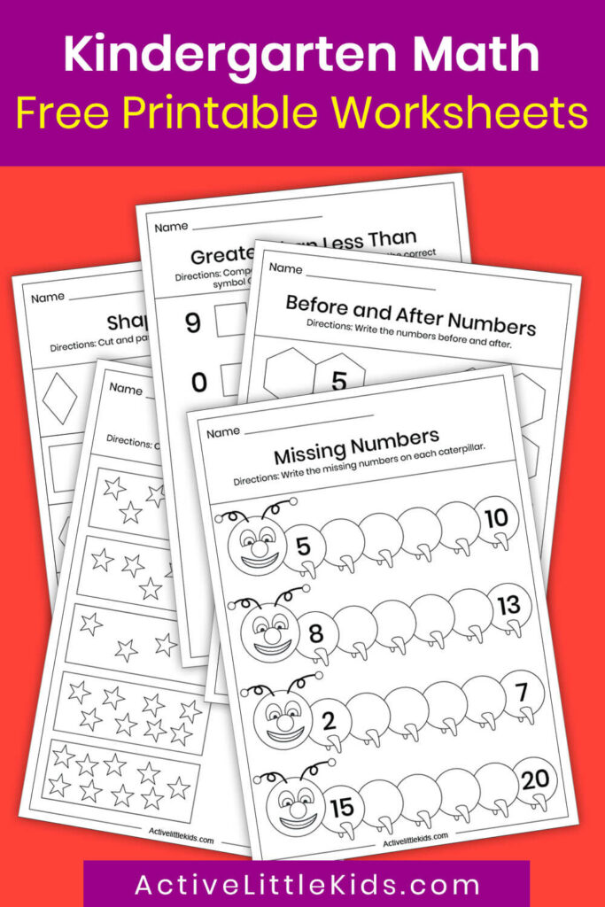 Free math worksheets for kindergarten pin