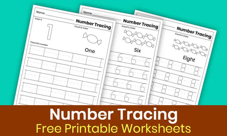 Free number tracing worksheets for preschool