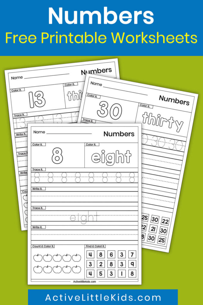 Free numbers worksheets for preschool pin