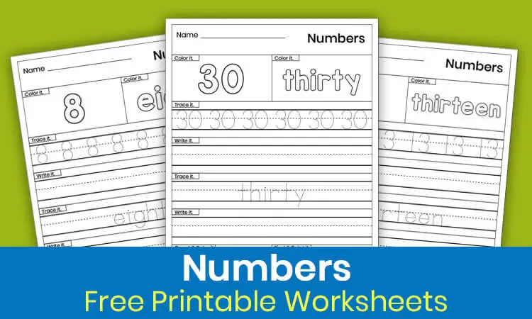 Free Numbers Worksheets for Preschool
