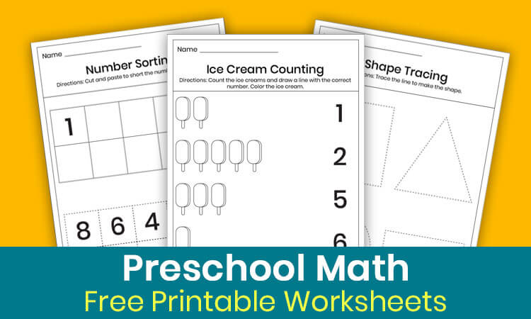 Free preschool math worksheets