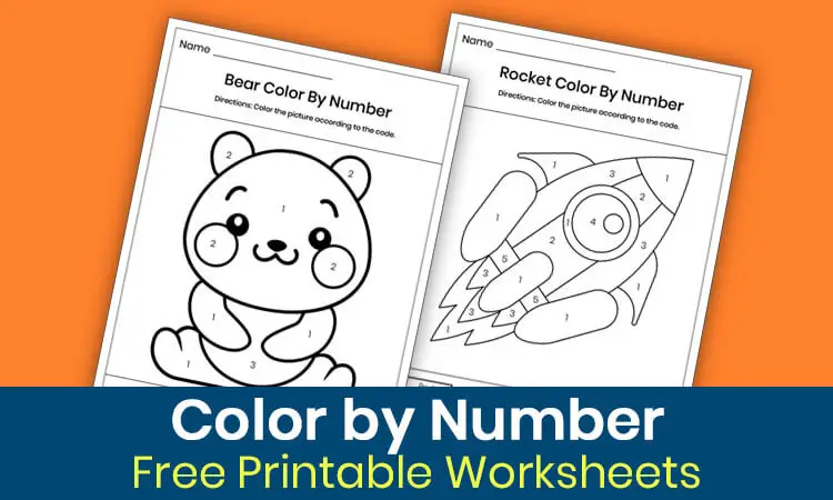Free printable color by number for preschool