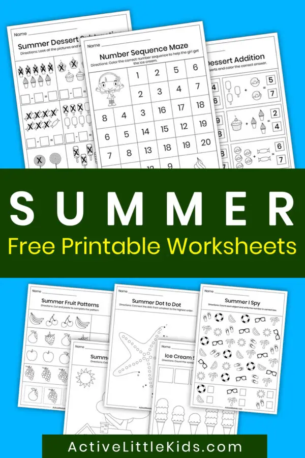 free summer worksheets for kindergarten active little kids