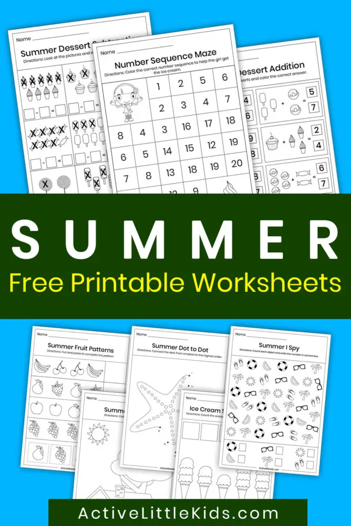 free summer worksheets for kindergarten active little kids