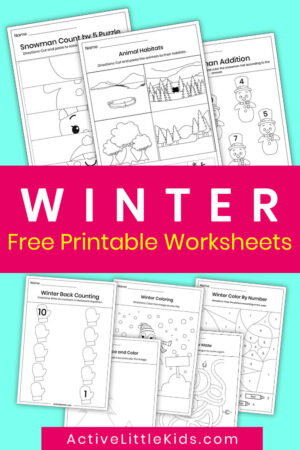 Free winter worksheets for kindergarten - Active Little Kids