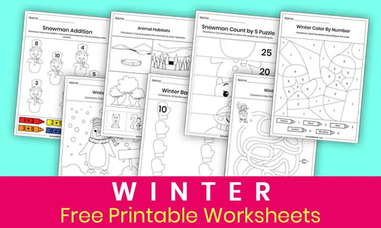 Free winter worksheets for kindergarten