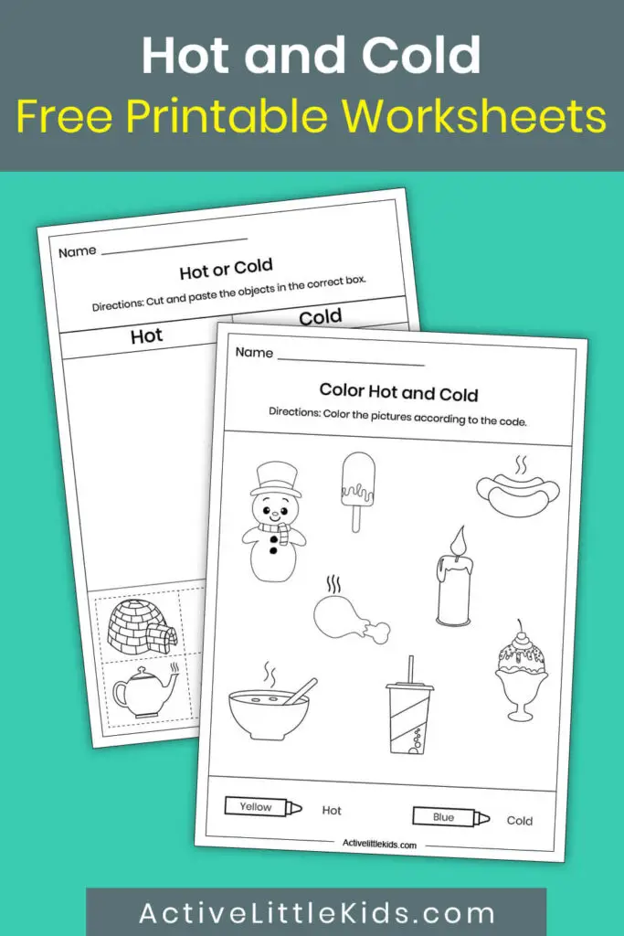 hot and cold colours worksheet