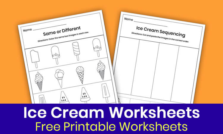 Ice cream worksheets for preschool