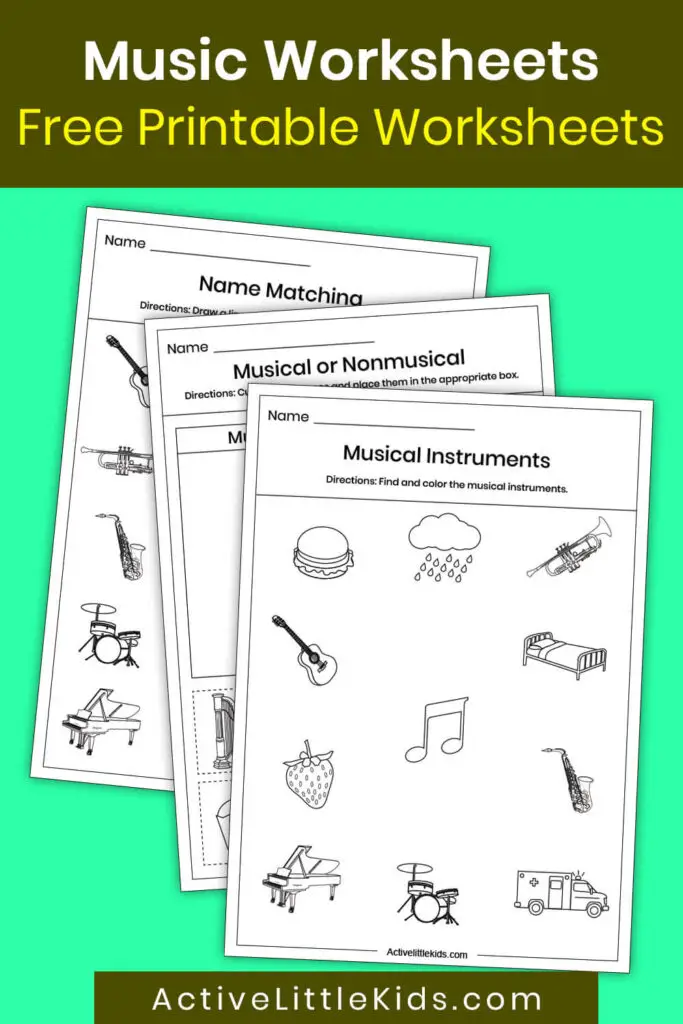 Kindergarten music worksheets pin