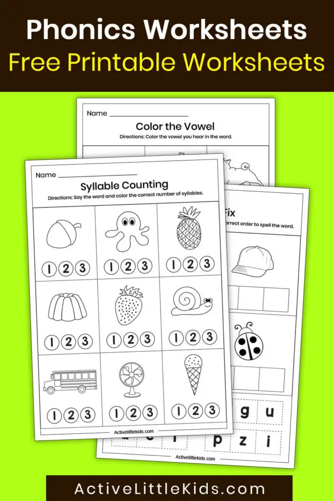 free phonics worksheets for kindergarten pin