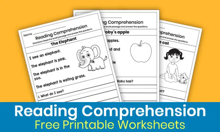 Kindergarten reading comprehension worksheets