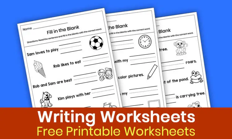 Kindergarten writing worksheets for free