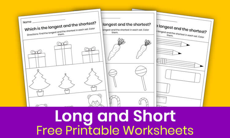 Long and short worksheet for preschool