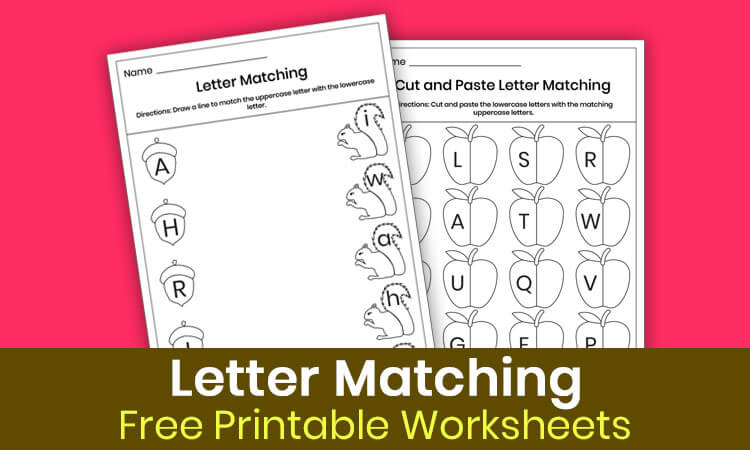 Matching upper and lowercase letters worksheets