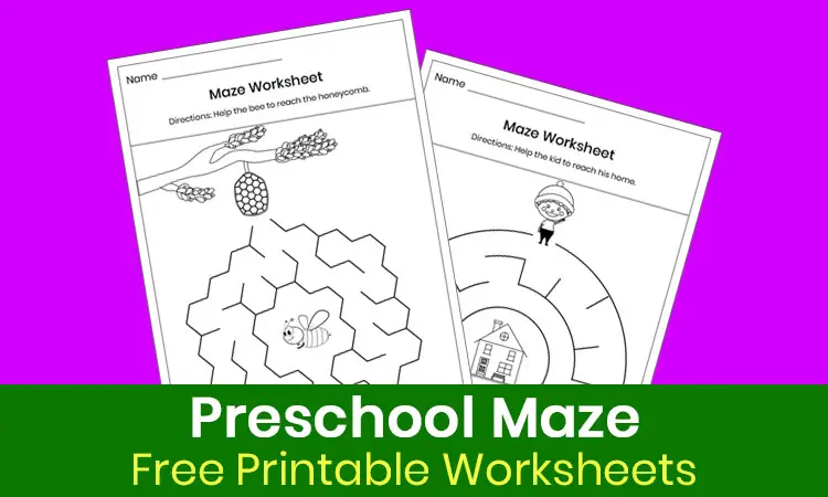 Maze worksheets for preschool