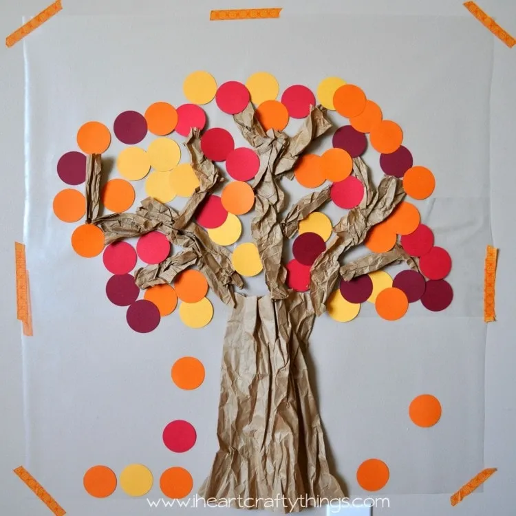 Paper Sticky Wall Fall Tree