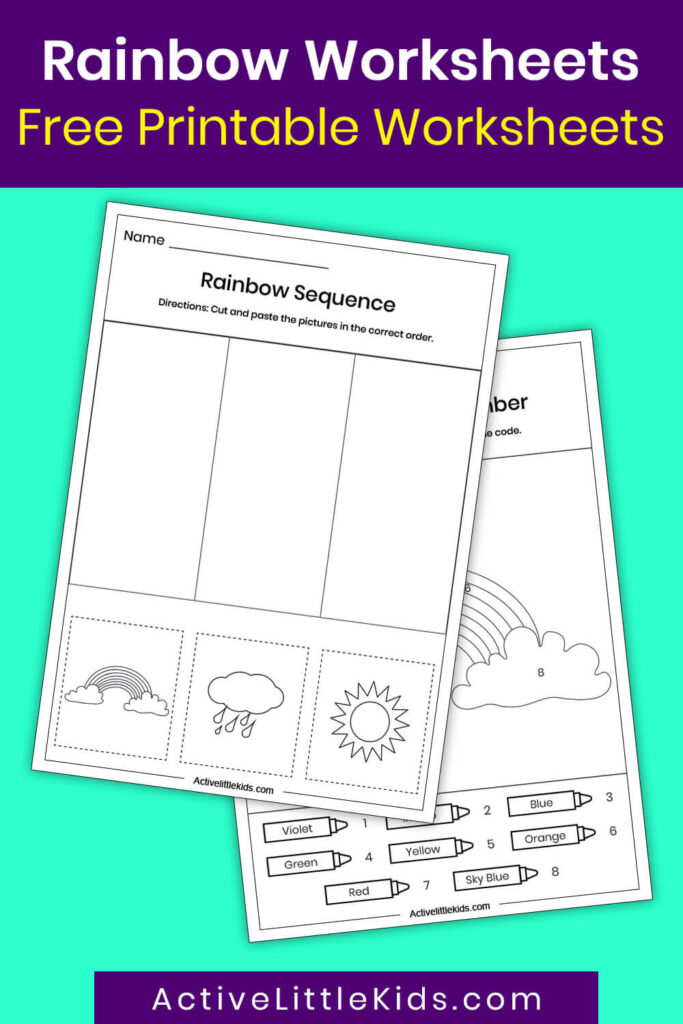 Rainbow worksheet for preschool pin