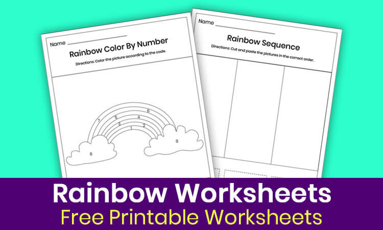 Rainbow worksheet for preschool