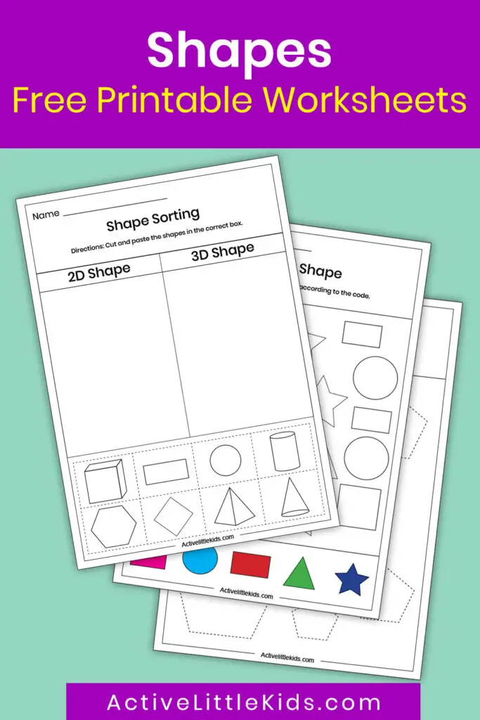 shapes worksheets for kindergarten pin