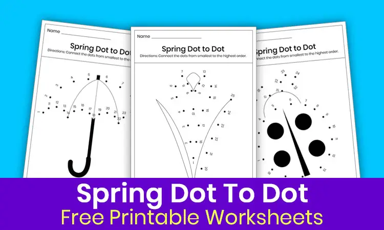 Spring dot to dot for kindergarten