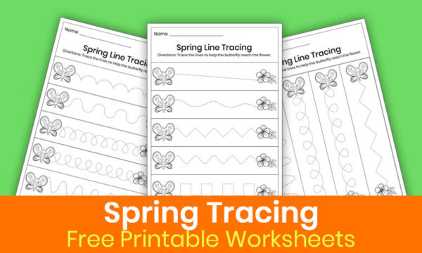 Free spring tracing lines worksheets - Active Little Kids