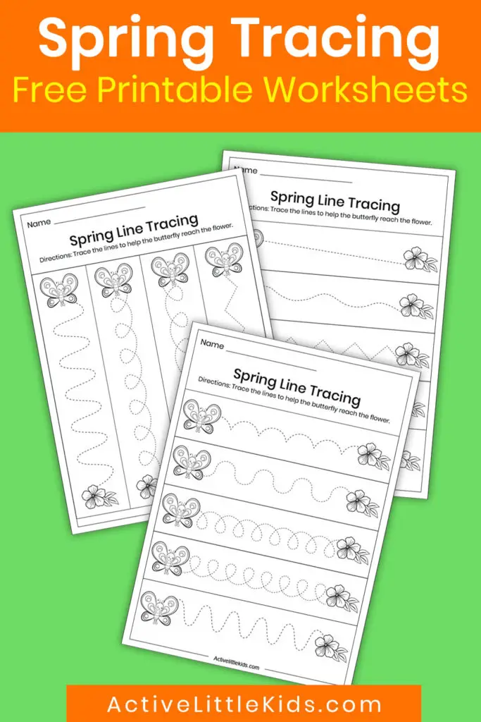 Spring line tracing worksheets