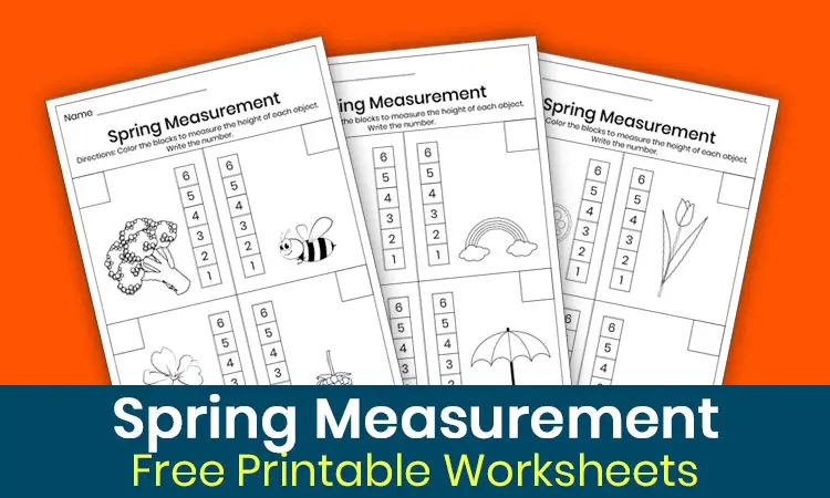 Spring measurement worksheets for kindergarten