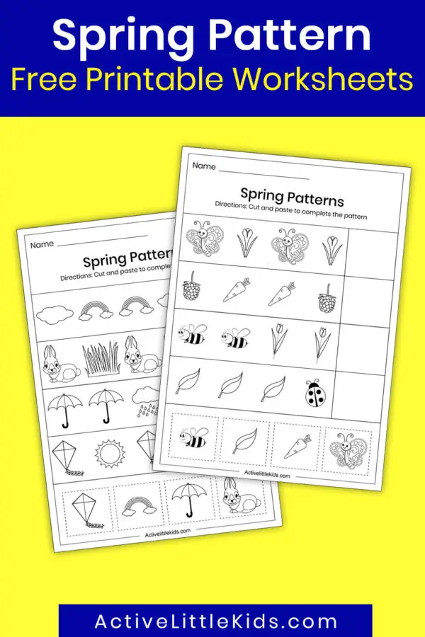 Spring pattern worksheets for kindergarten - Active Little Kids