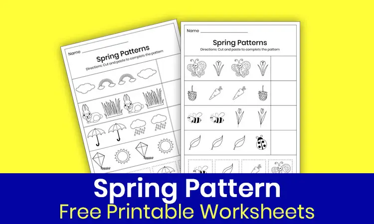 Spring pattern worksheets for kindergarten