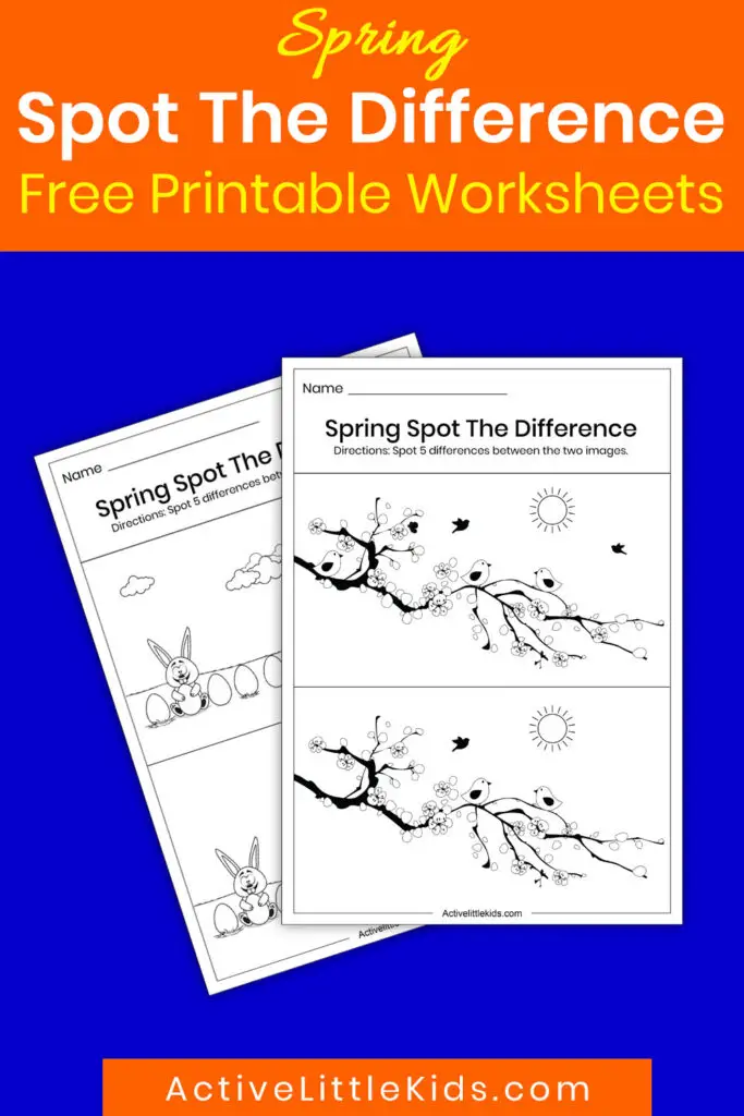 spring spot the difference printable active little kids