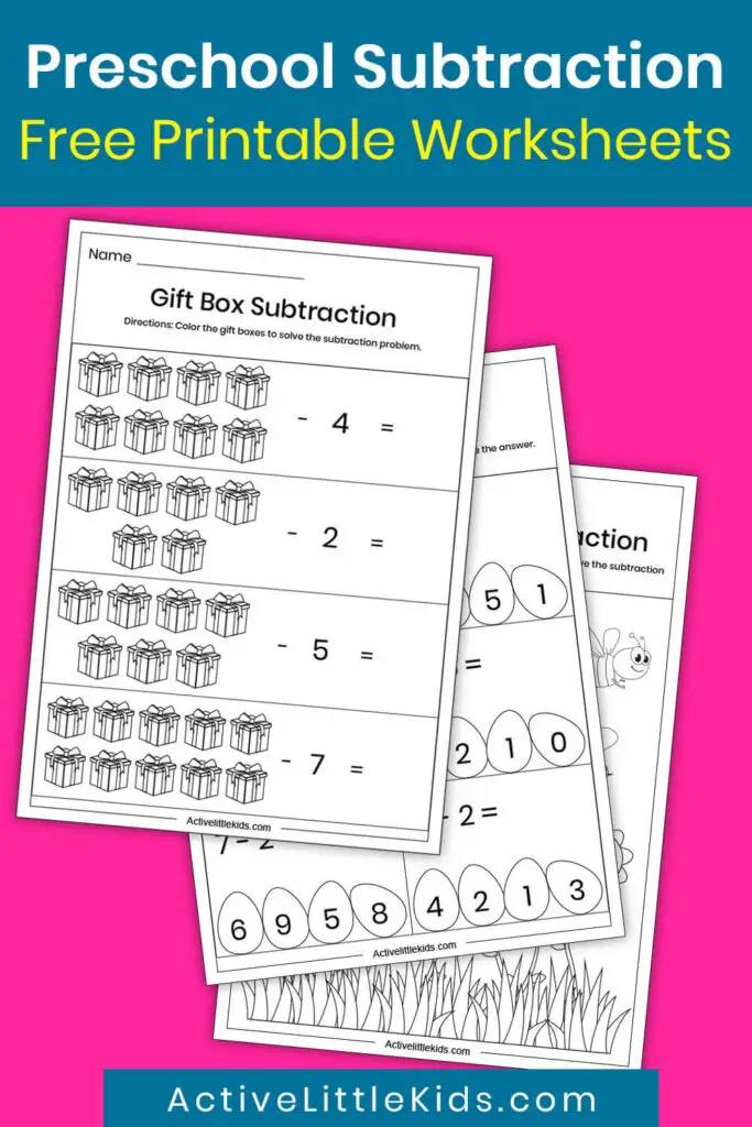 Subtraction worksheets for preschool pin