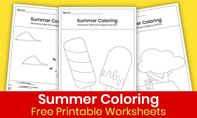 Free summer coloring worksheets
